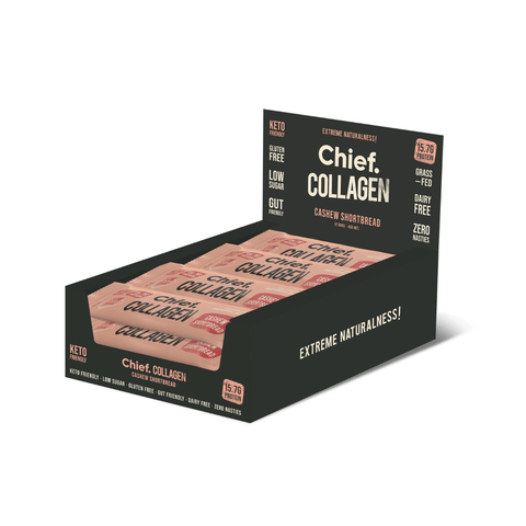 Chief Collagen Protein Bar (12 bars) Box of 12 bars Cashew Shortbread | Chief Nutrition