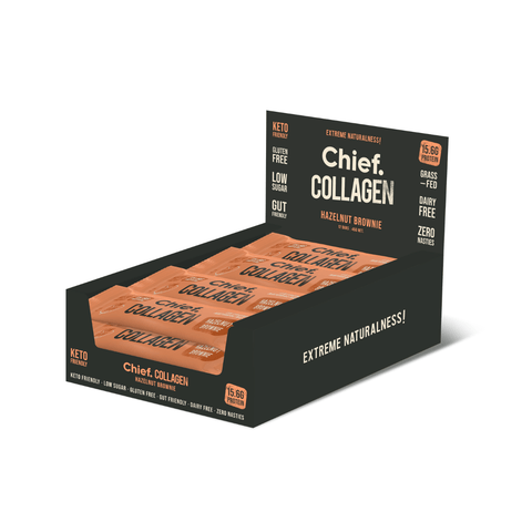 Chief Collagen Protein Bar (12 bars) Box of 12 bars Hazelnut Brownie | Chief Nutrition