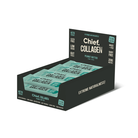Chief Collagen Protein Bar (12 bars) Box of 12 bars Peanut Butter | Chief Nutrition
