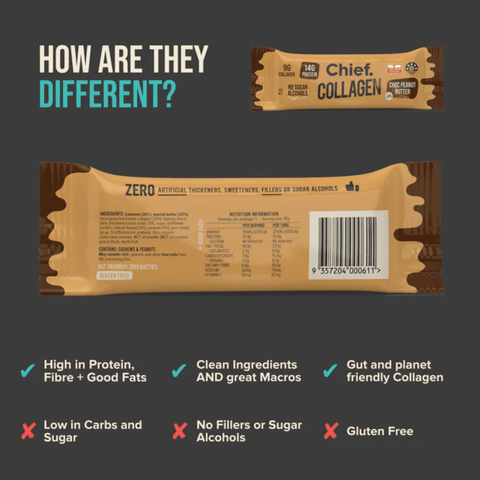 Chief Collagen Protein Choc Bar (12 bars) | Chief Nutrition