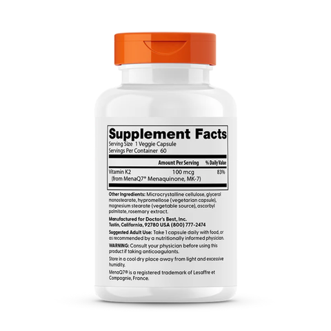 Natural Vitamin K2 MK-7 with MenaQ7® (100mcg) | Doctors Best