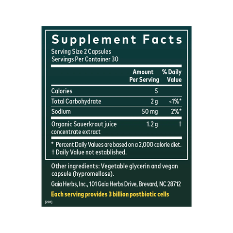 Sauerkraut Postbiotic | Gaia Herbs