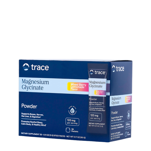 Magnesium Glycinate Powder 30 Pack Powder Mixed Berry Lemonade | Trace Minerals