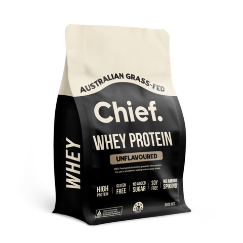 Whey Protein Concentrate 900g Unflavoured Powder | Chief Nutrition